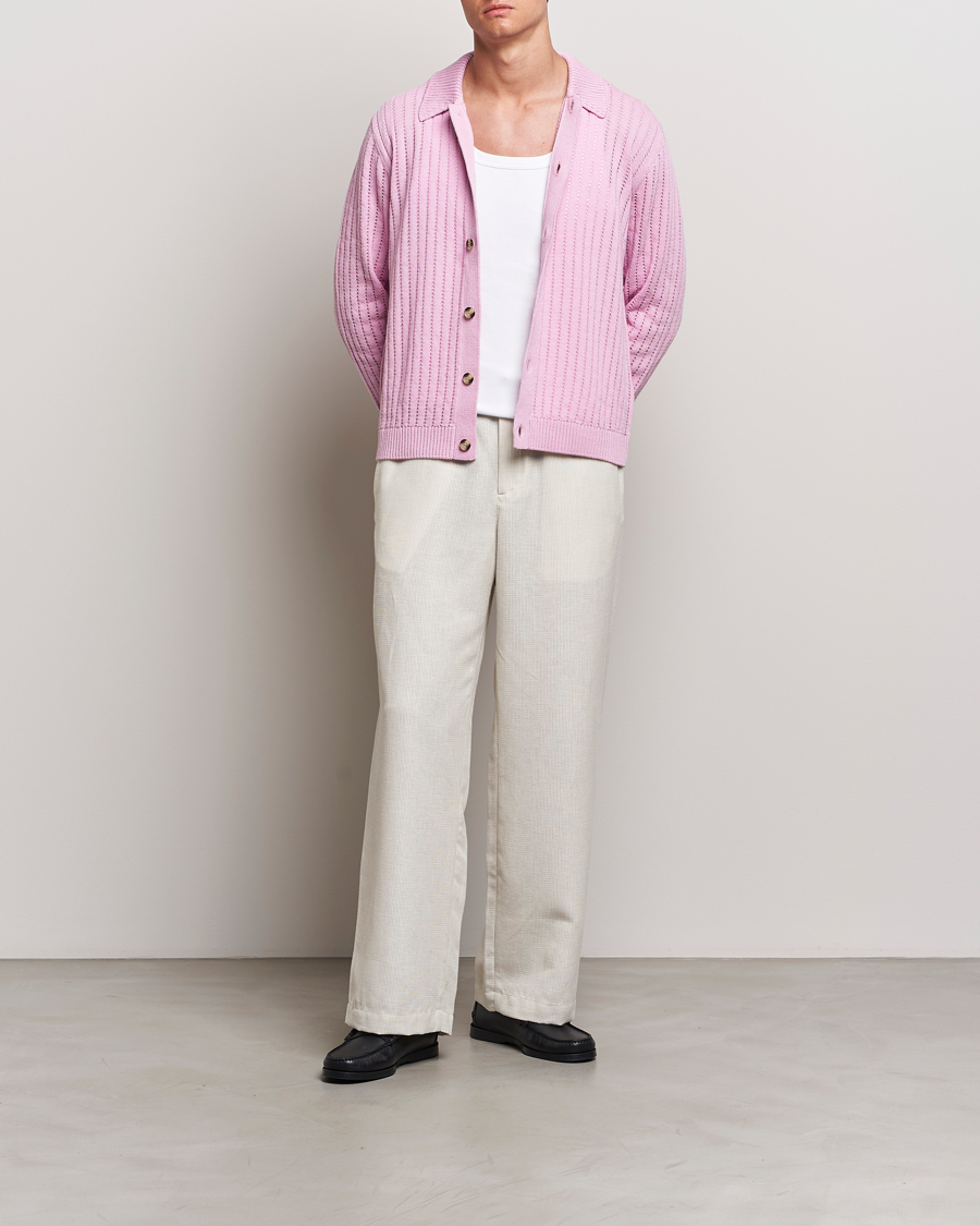 Homme | Pulls Et Tricots | J.Lindeberg | Edmondo Collar Cardigan Pink Lavender
