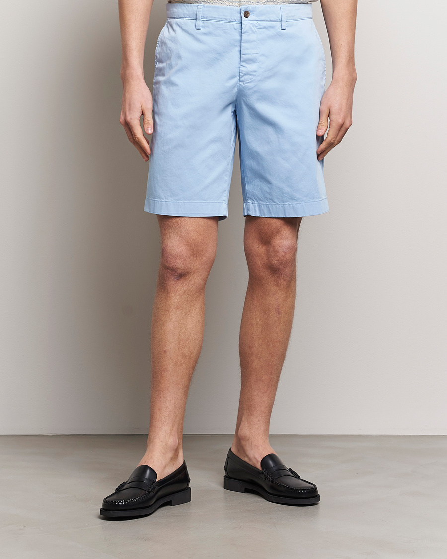 Homme | Shorts | J.Lindeberg | Nathan Cloud Satin Shorts Chambray Blue