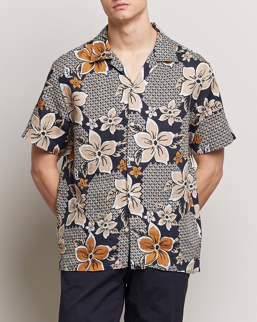 Homme | Nouveautés | J.Lindeberg | Elio Linen Island Floral Shirt Island Floral Mix