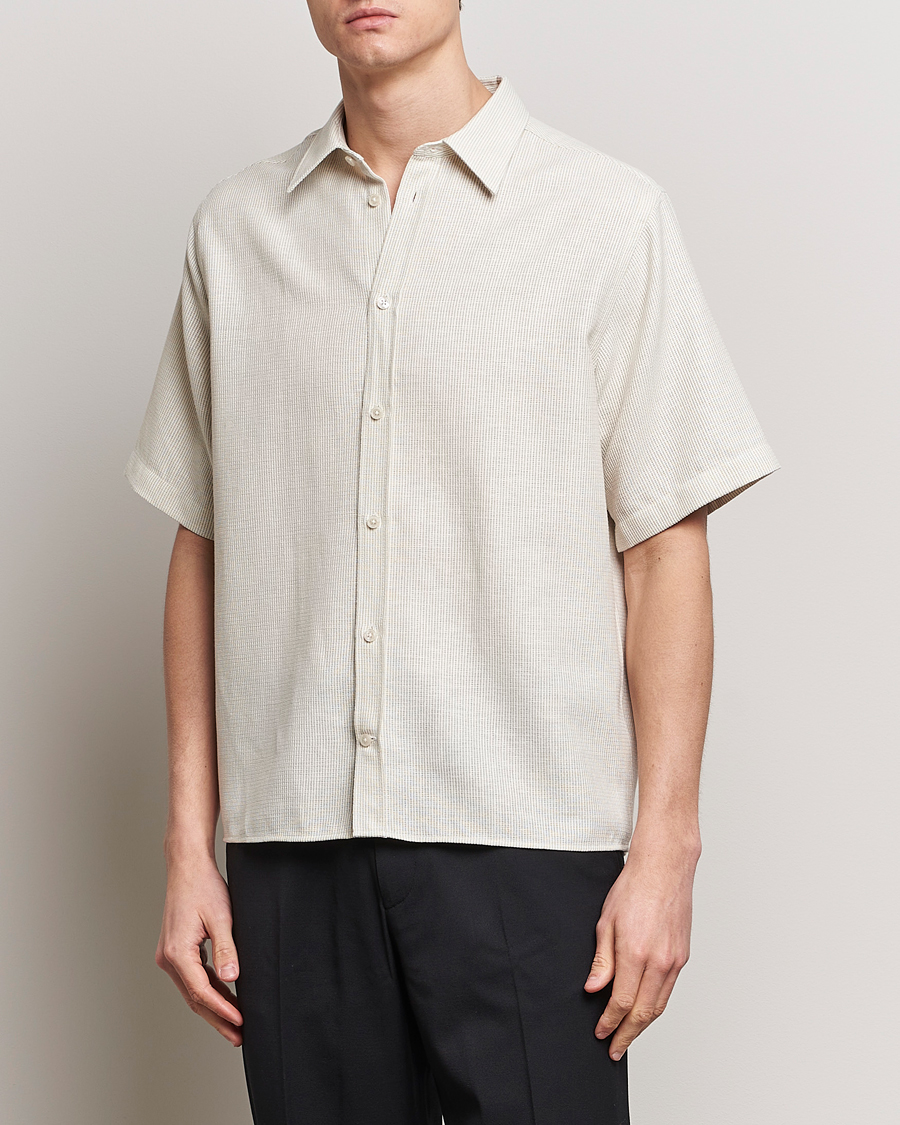 Men | Linen Shirts | J.Lindeberg | Lund Linen Mix Shirt Safari Beige