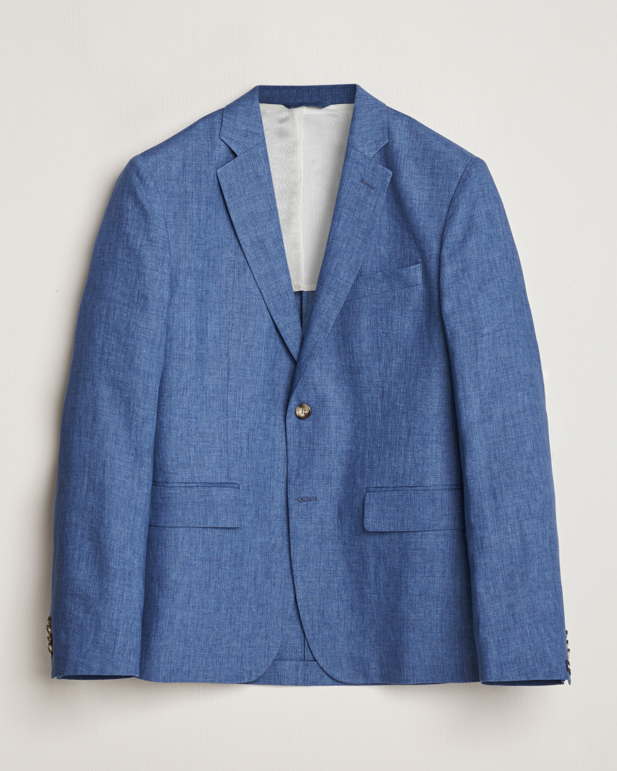 Homme | Blazers | J.Lindeberg | Hopper U Super Linen Blazer Chambray Blue