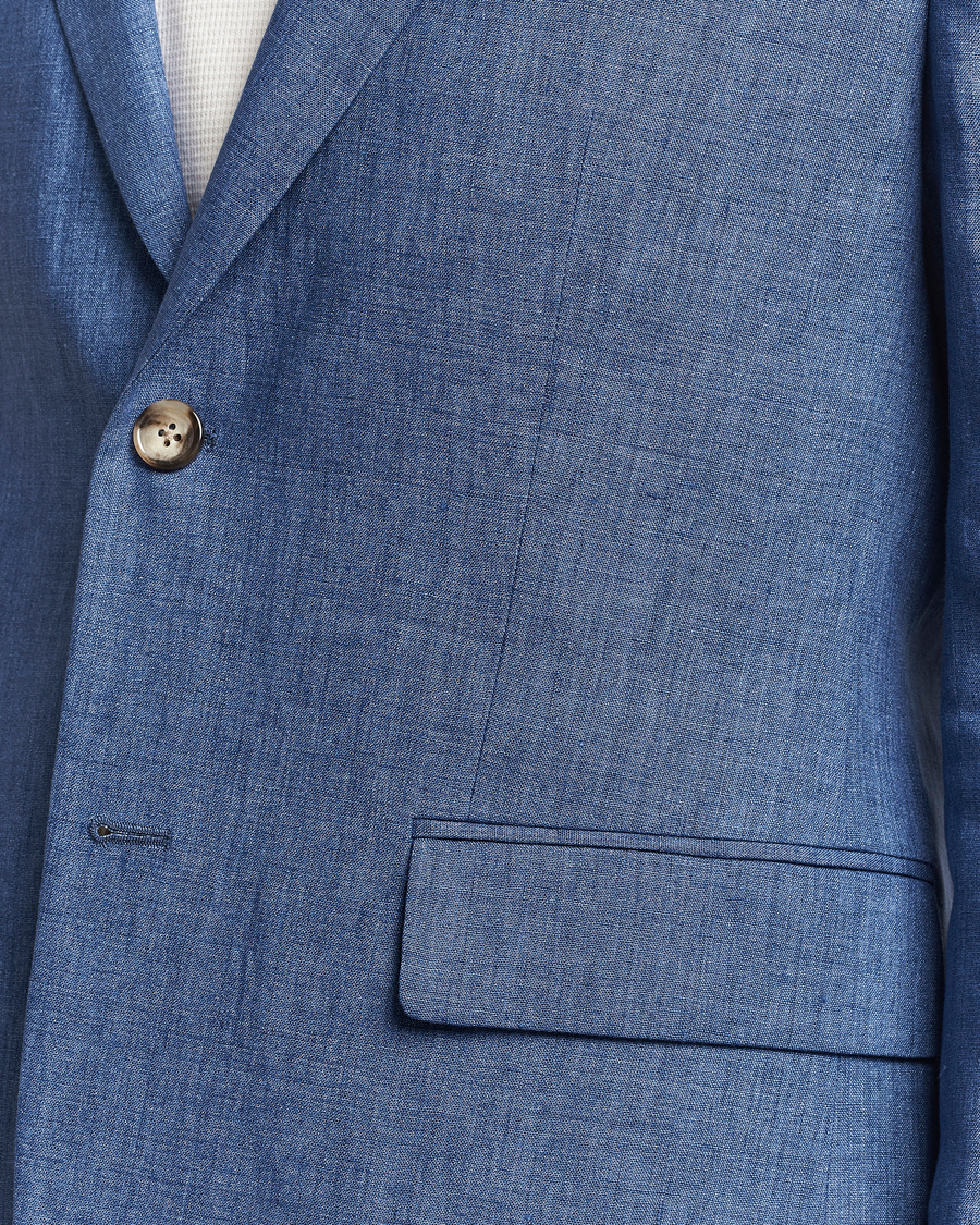 Homme | Blazers | J.Lindeberg | Hopper U Super Linen Blazer Chambray Blue
