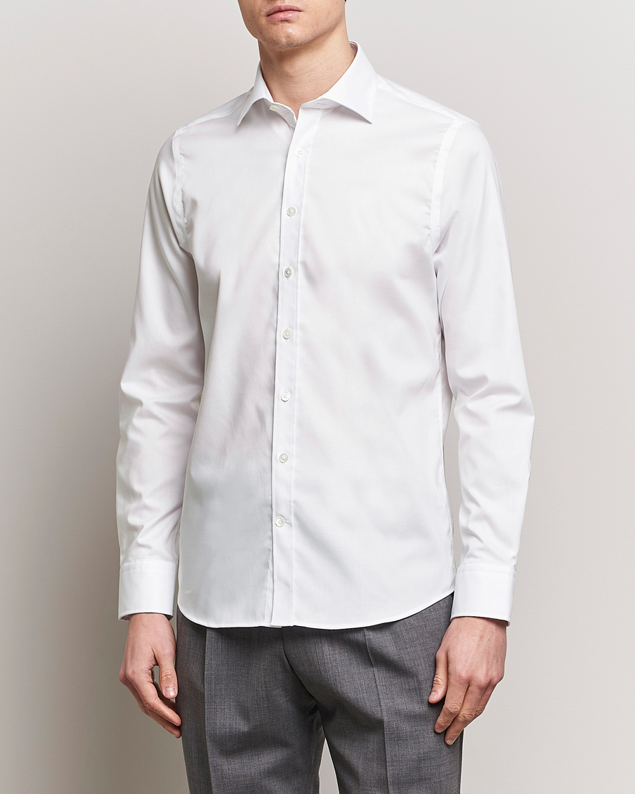 Homme | Chemises | Oscar Jacobson | Slim Fit Cut Away Non Iron Twill Optical White