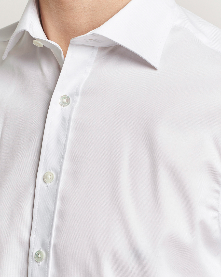 Homme | Chemises | Oscar Jacobson | Slim Fit Cut Away Non Iron Twill Optical White