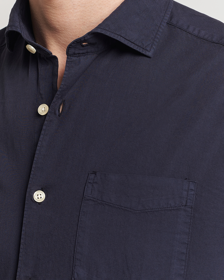 Homme | Chemises | Oscar Jacobson | Reg Fit Wide Spread C GD Twill Night Blue