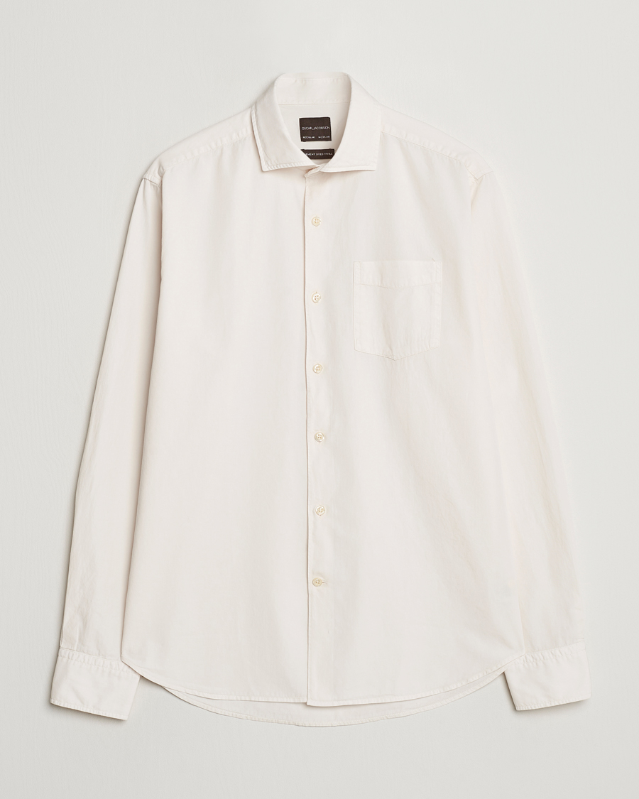 Homme | Chemises | Oscar Jacobson | Reg Fit Wide Spread C GD Twill Ecru White