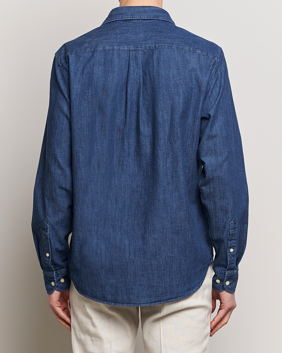 Homme | Chemises | Oscar Jacobson | Reg Fit Wide Spread C Dark Indigo Midnight Blue