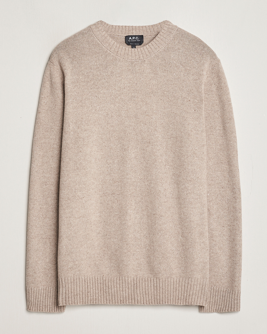 Homme | Pulls Et Tricots | A.P.C. | Pull Lucien Wool Knitted Sweater Beige