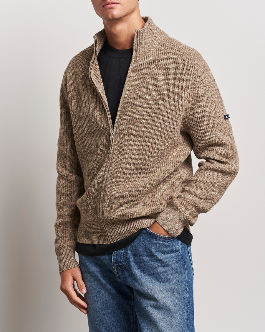 Homme | Pulls Et Tricots | A.P.C. | Heath Merino Wool Cardigan Marron Chine