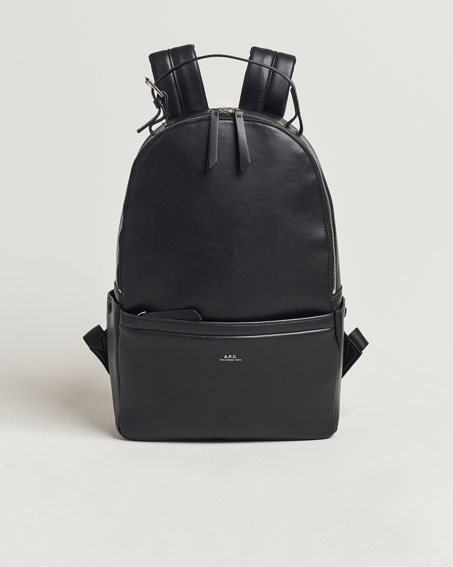 Homme | A.P.C. Sac Leather Backpack Black | A.P.C. | Sac Leather Backpack Black
