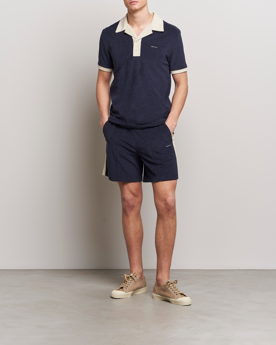 Homme | Polos | GANT | Towelling Resort Collar Polo Evening Blue