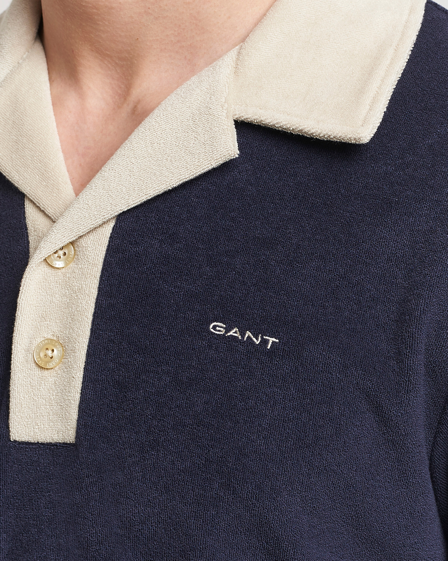 Homme | Polos | GANT | Towelling Resort Collar Polo Evening Blue
