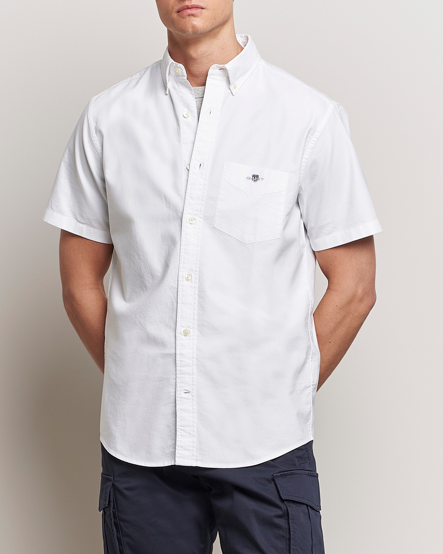 Homme | Nouveautés | GANT | Regular Short Sleeve Oxford Shirt White