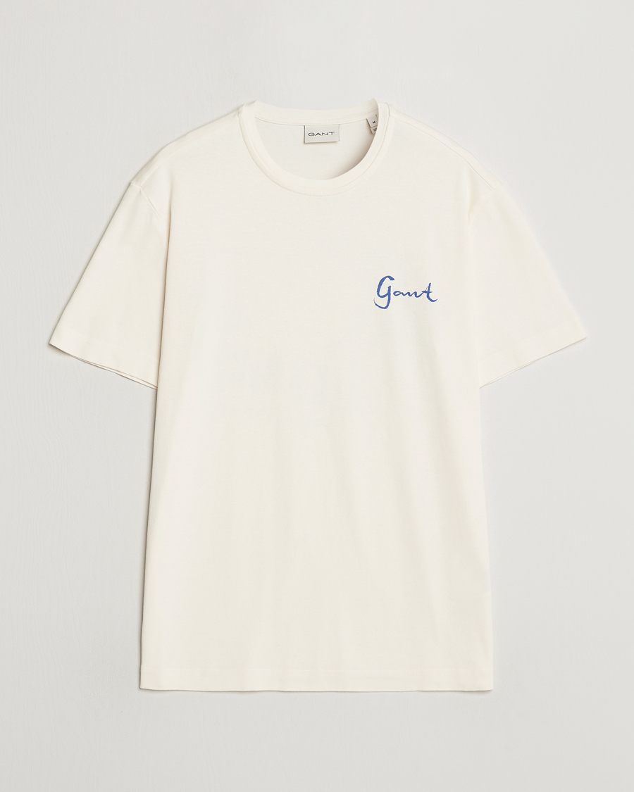 Homme | T-shirts | GANT | Graphic Printed T-Shirt Cream