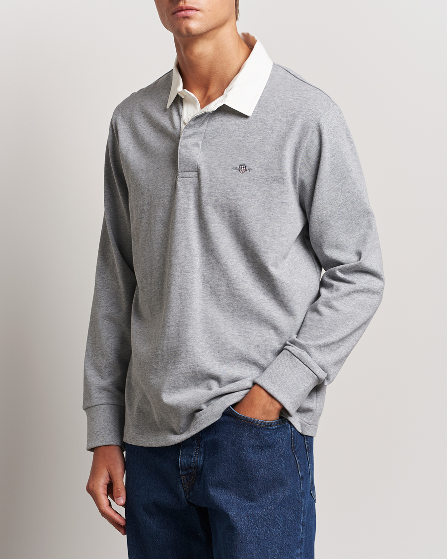 Homme | Pulls Et Tricots | GANT | Reg Shield Heavy Rugger Grey Melange