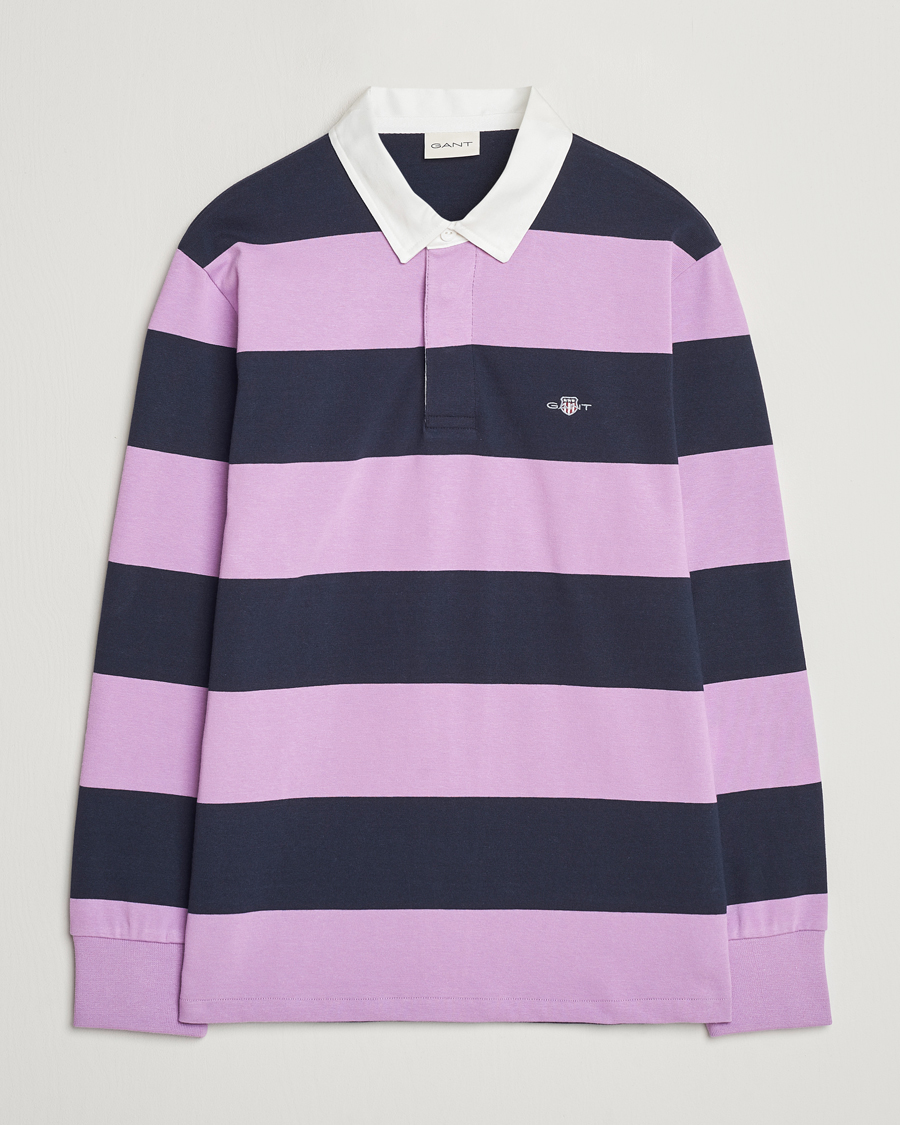 Homme | Pulls Et Tricots | GANT | Reg Shield Striped Heavy Rugger Orchid Lilac