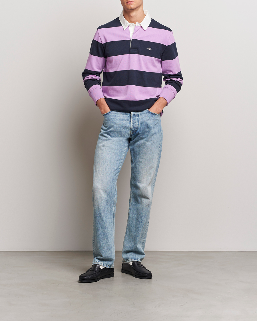 Homme | Pulls Et Tricots | GANT | Reg Shield Striped Heavy Rugger Orchid Lilac