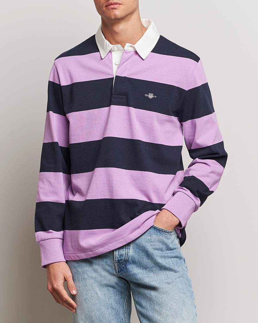 Homme | Pulls Et Tricots | GANT | Reg Shield Striped Heavy Rugger Orchid Lilac