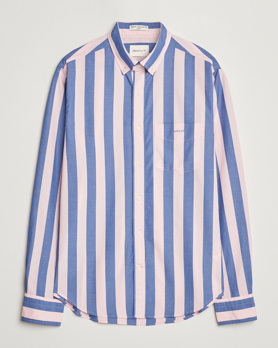 Homme | Chemises | GANT | Reg Poplin Parasol Stripe Shirt Blushing Pink