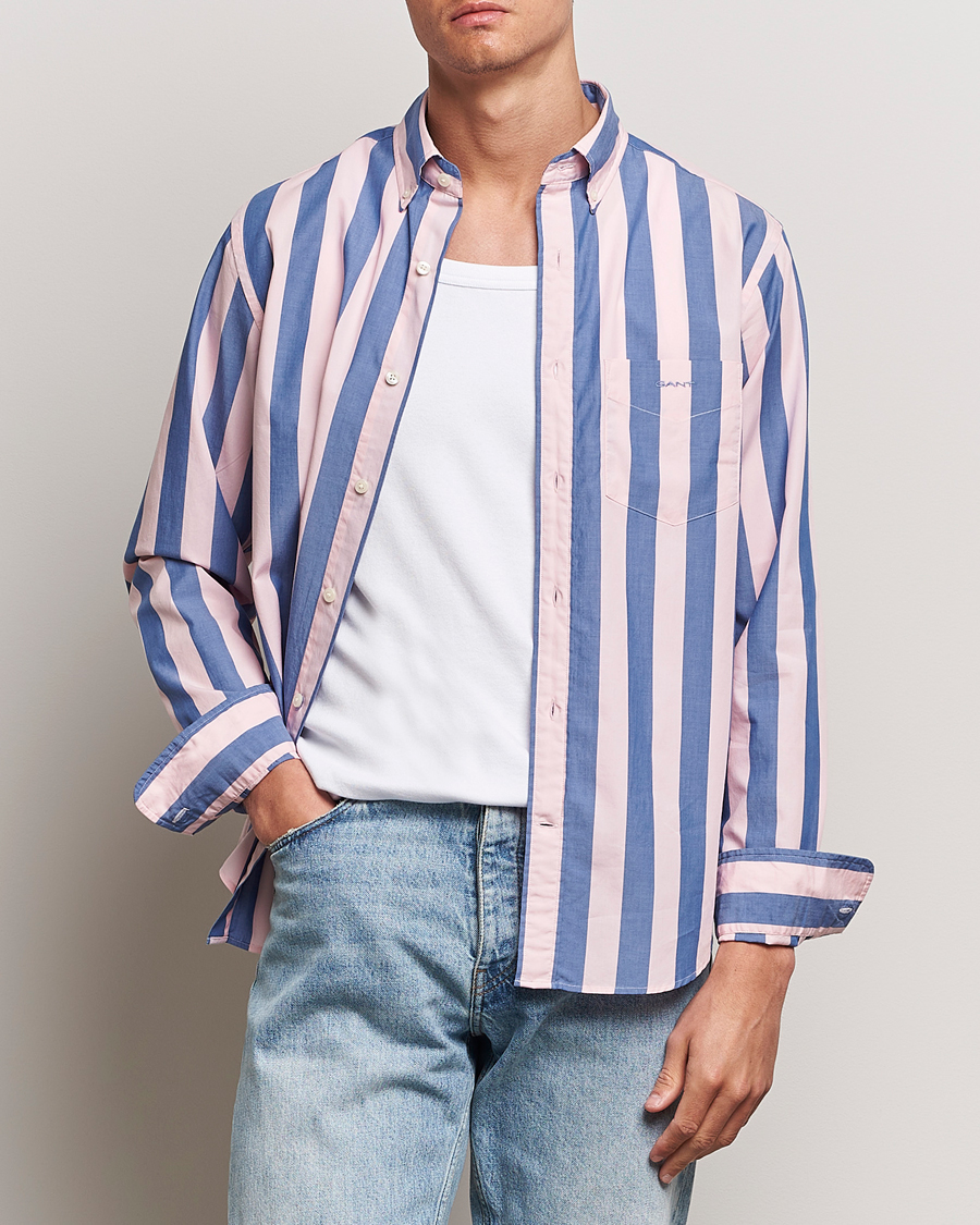 Homme | Casual | GANT | Reg Poplin Parasol Stripe Shirt Blushing Pink