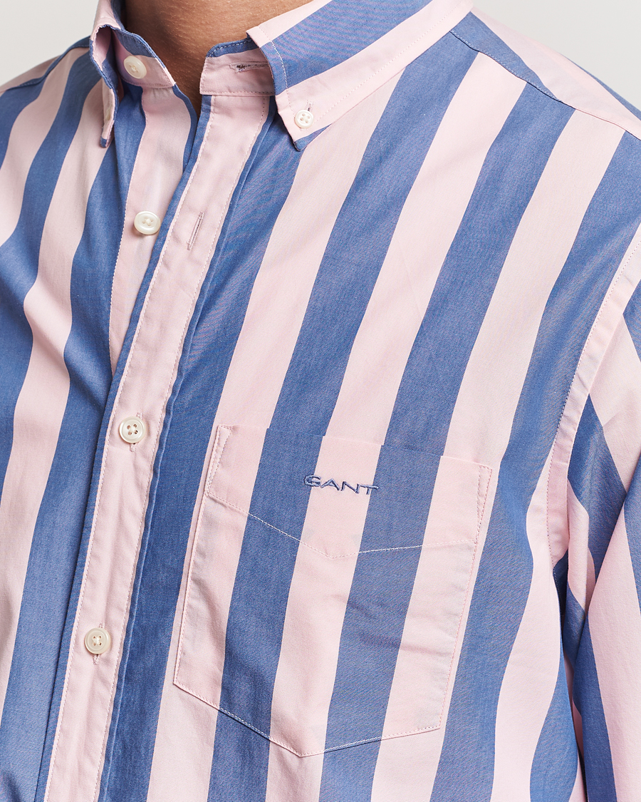 Homme | Chemises | GANT | Reg Poplin Parasol Stripe Shirt Blushing Pink
