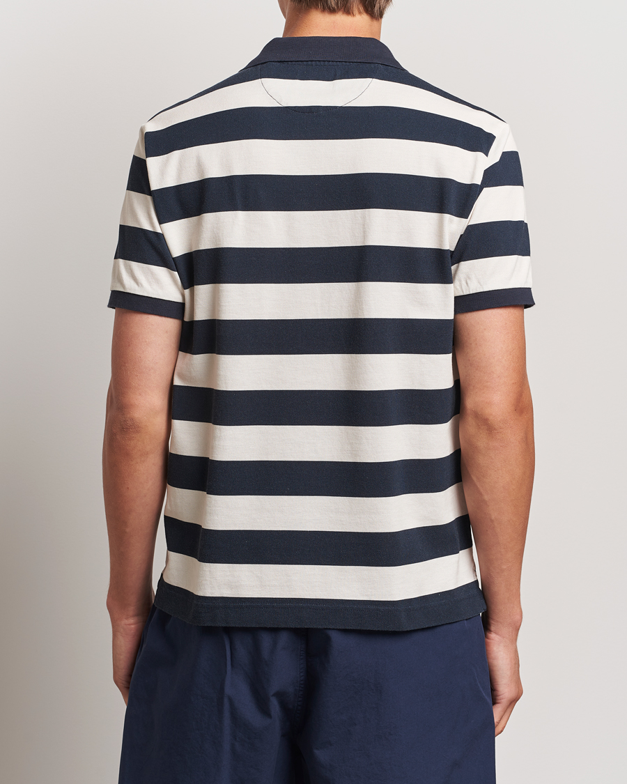 Homme | Polos | GANT | Heavy Washed Striped Polo Evening Blue