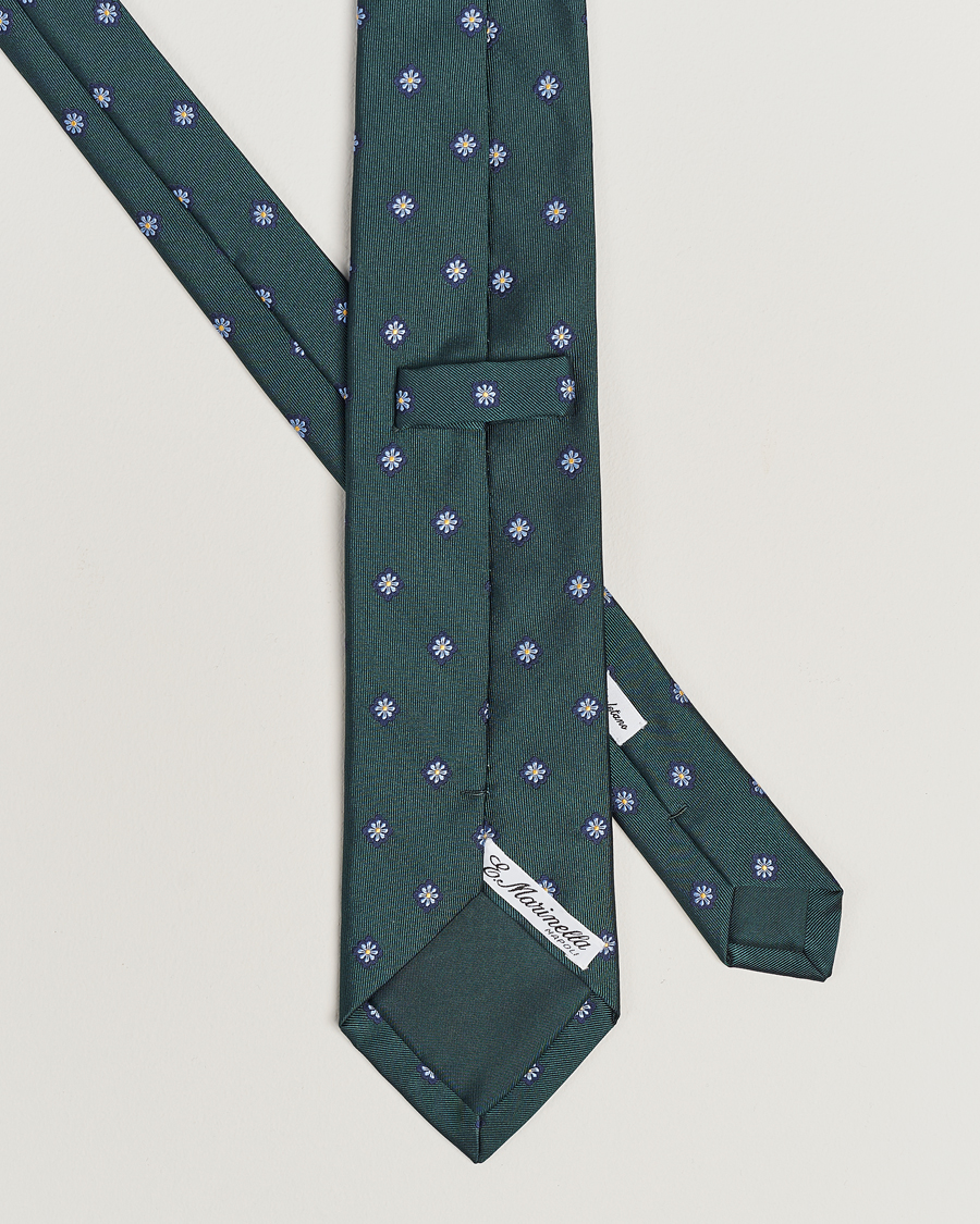 Homme | E. Marinella 3-Fold Jacquard Silk Tie Dark Green | E. Marinella | 3-Fold Jacquard Silk Tie Dark Green
