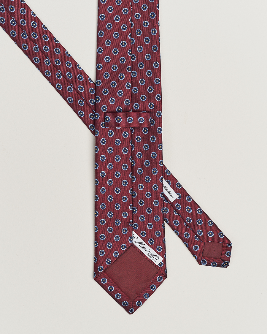 Homme | Accessoires | E. Marinella | 3-Fold Jacquard Silk Tie Burgundy