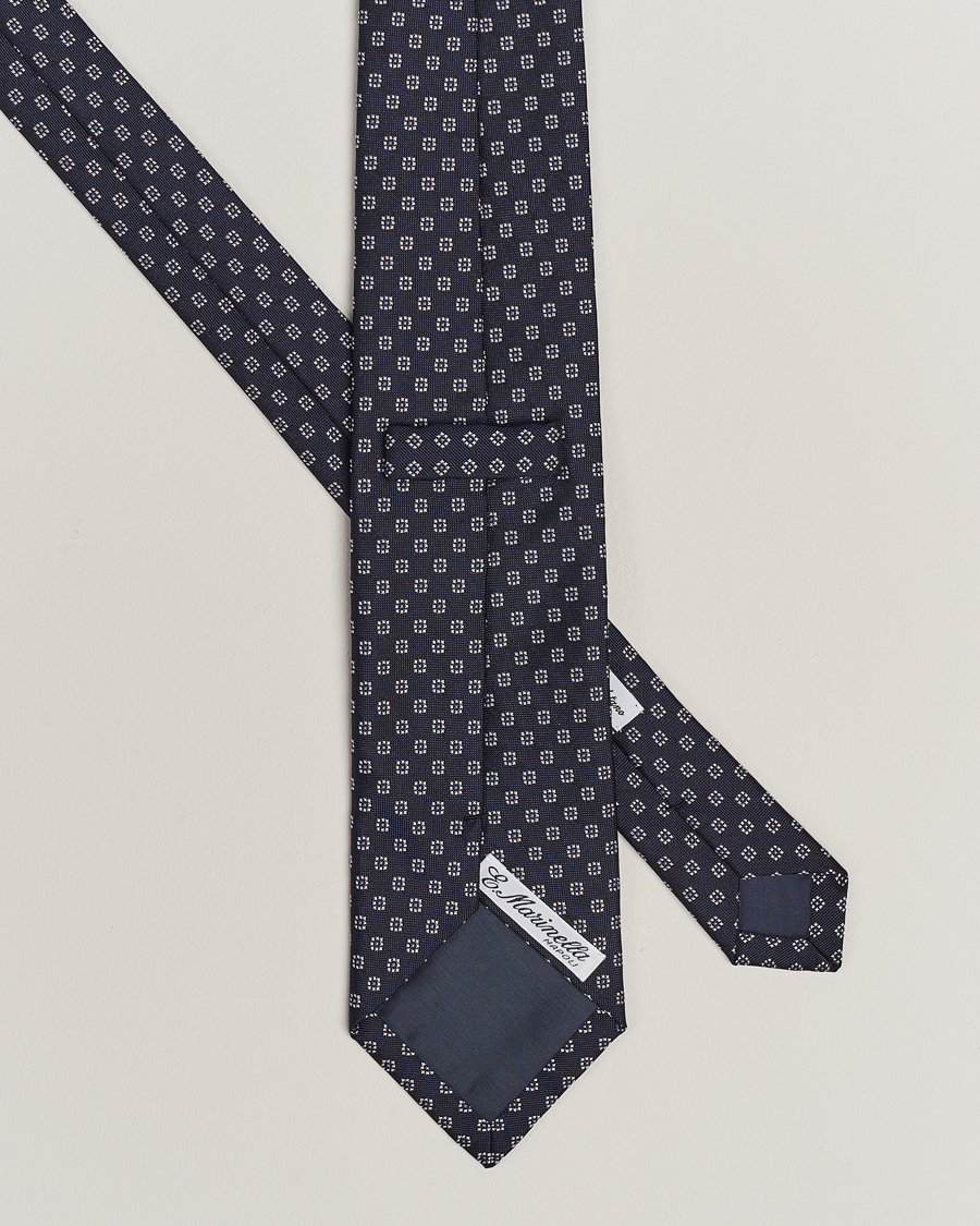 Homme | Cravates | E. Marinella | 3-Fold Jacquard Silk Tie Navy