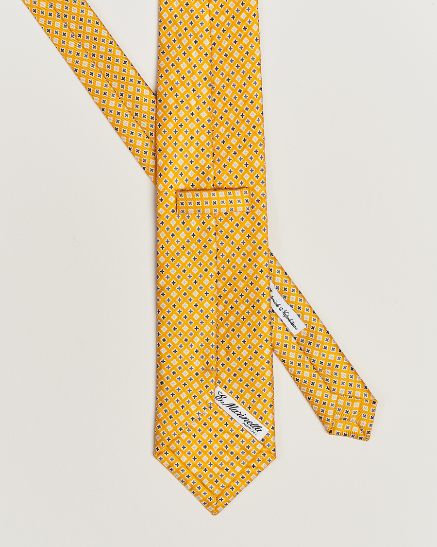 Homme | E. Marinella 3-Fold Printed Silk Tie Yellow | E. Marinella | 3-Fold Printed Silk Tie Yellow