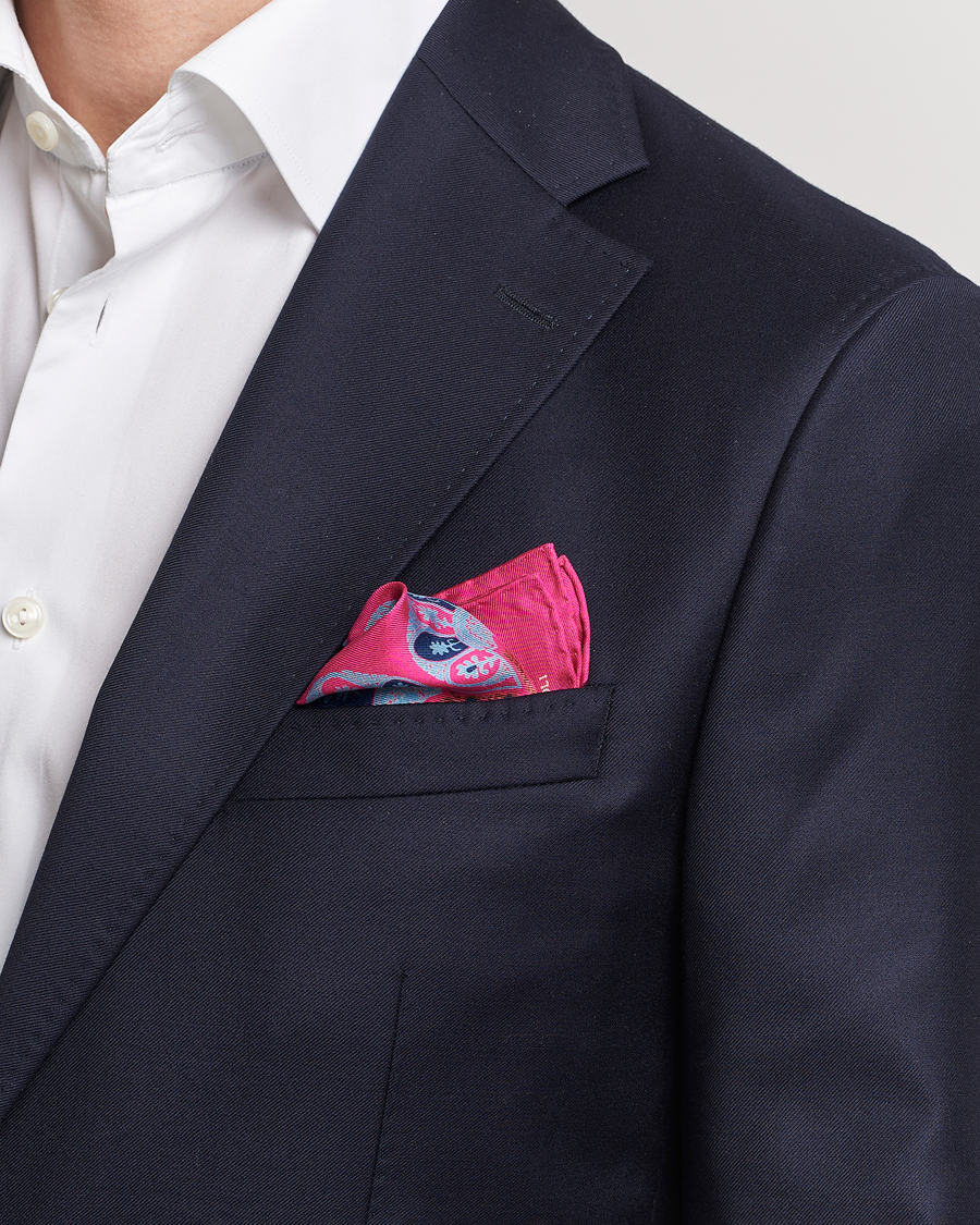 Homme | E. Marinella Archive Printed Silk Pocket Square Pink | E. Marinella | Archive Printed Silk Pocket Square Pink