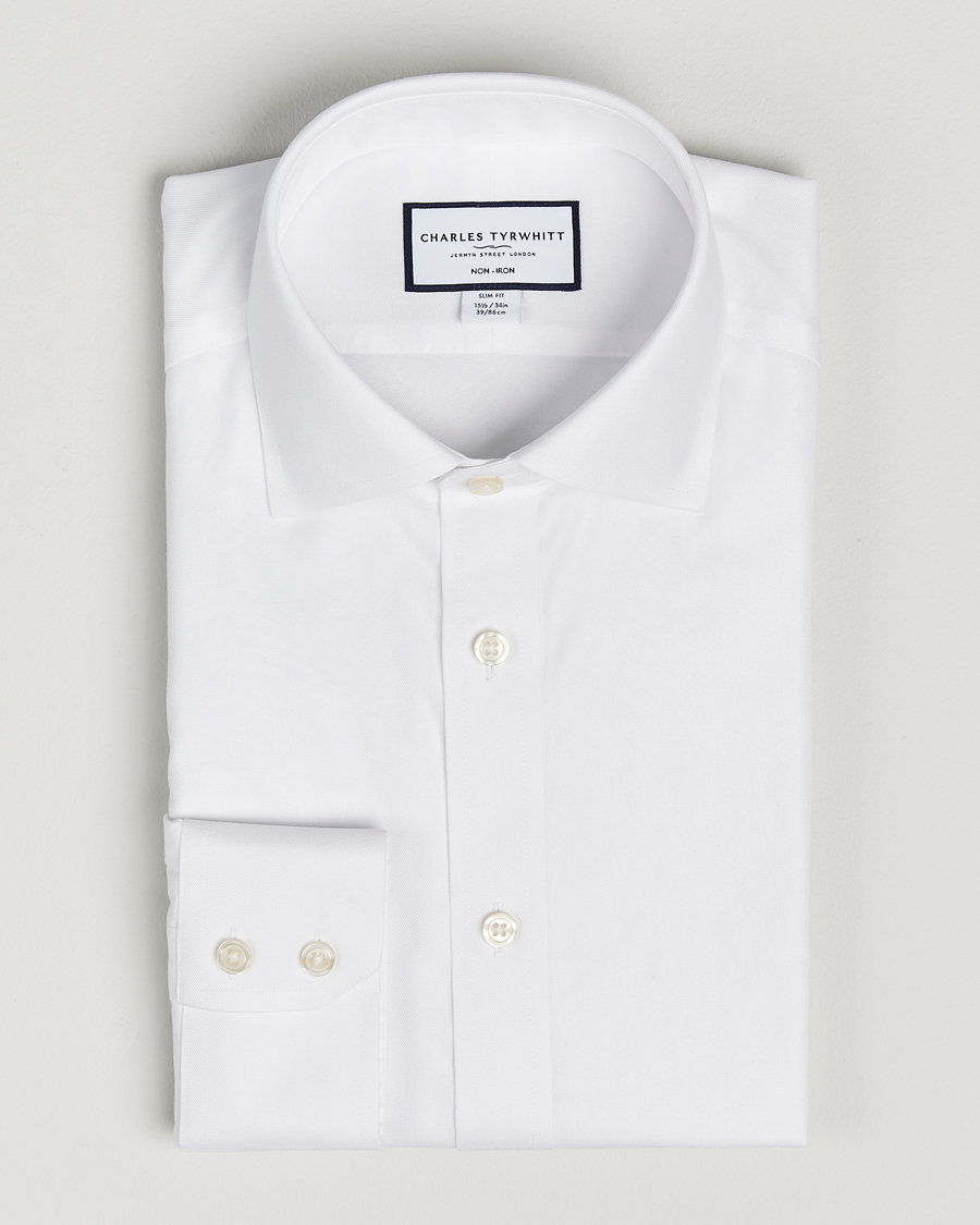 Homme | Chemises | Charles Tyrwhitt | Slim Fit Non Iron Cotton Twill Shirt White