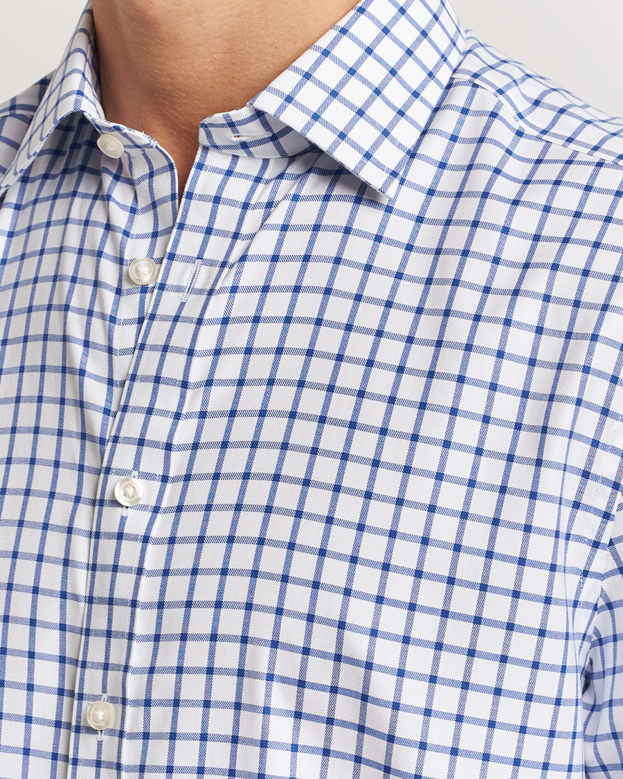 Homme | Chemises | Charles Tyrwhitt | Slim Fit Non Iron Grid Check Shirt Royal Blue