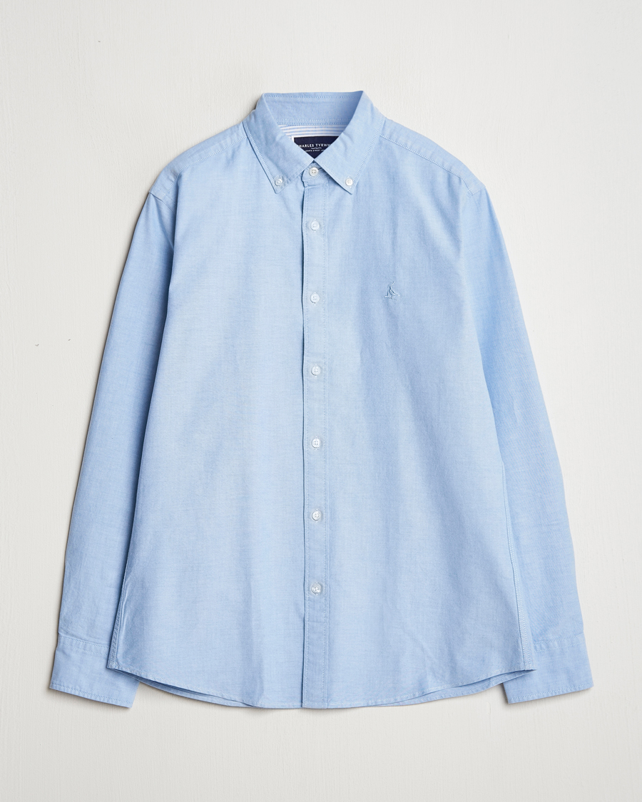 Homme | Chemises | Charles Tyrwhitt | Button Down Stretch Oxford Shirt Sky Blue