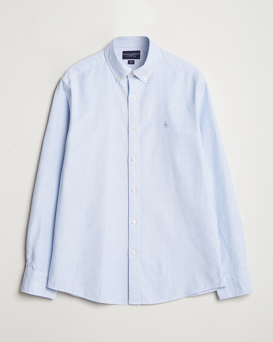Homme | Chemises | Charles Tyrwhitt | Button Down Stretch Oxford Shirt Blue/Whte