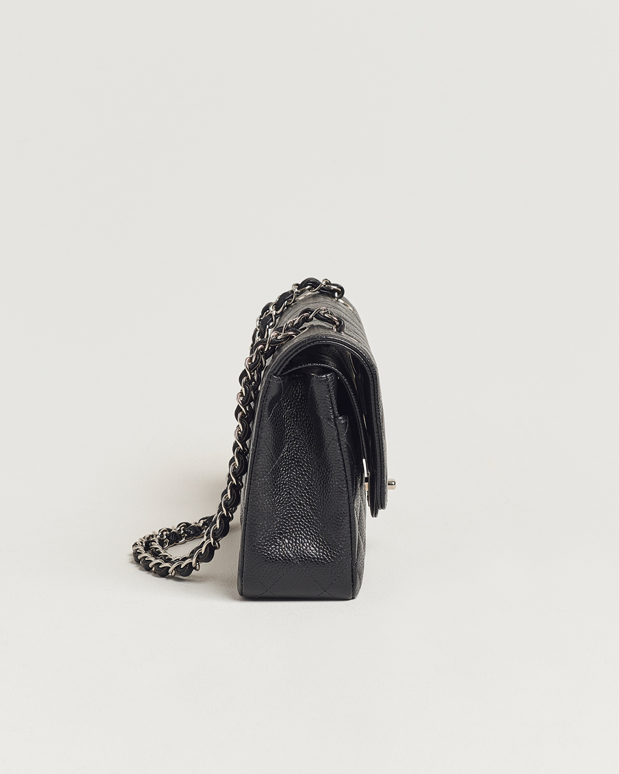 Homme | Chanel Pre-Owned Classic Medium Double Flap Bag Caviar Leather Black | Chanel Pre-Owned | Classic Medium Double Flap Bag Caviar Leather Black