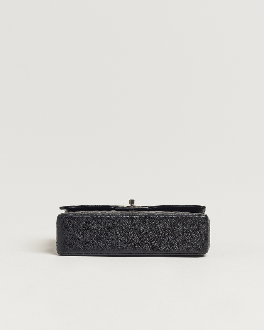 Homme | Chanel Pre-Owned Classic Medium Double Flap Bag Caviar Leather Black | Chanel Pre-Owned | Classic Medium Double Flap Bag Caviar Leather Black