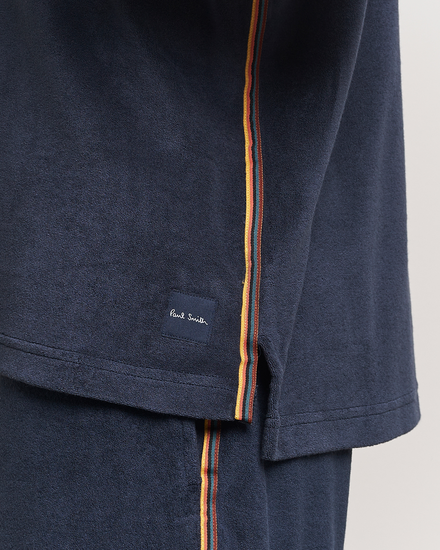 Homme | Polos | Paul Smith | Stripe Towelling Polo Navy