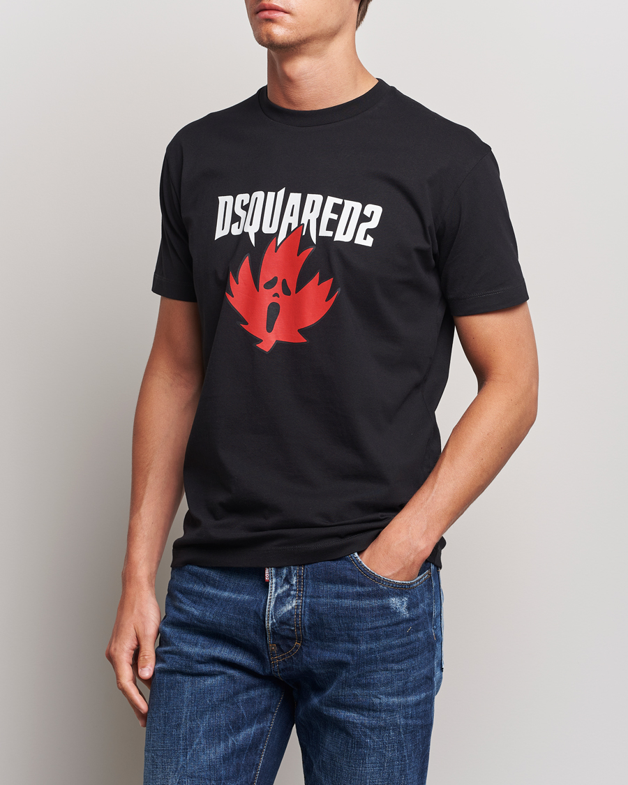 Homme | T-shirts | Dsquared2 | Horror Leaf T-Shirt Black