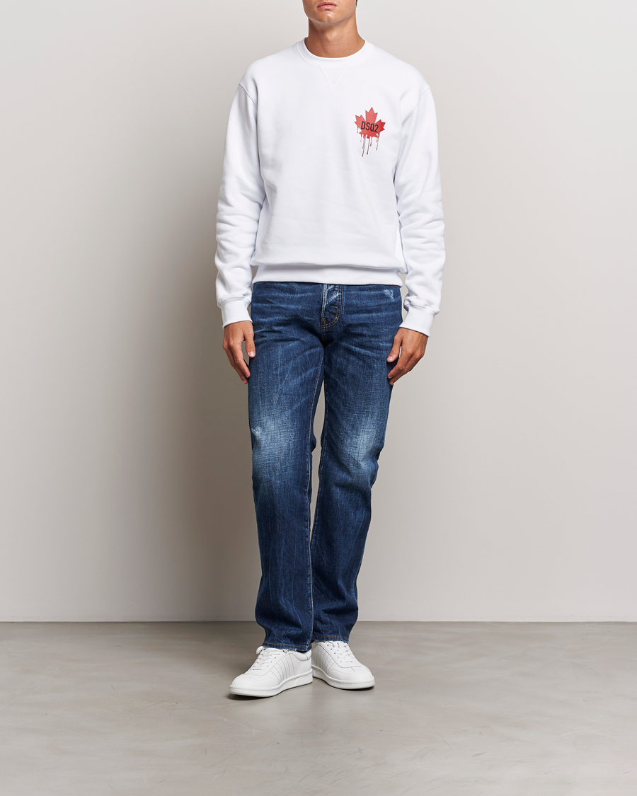 Homme | Pulls Et Tricots | Dsquared2 | Small Leaf Sweatshirt White