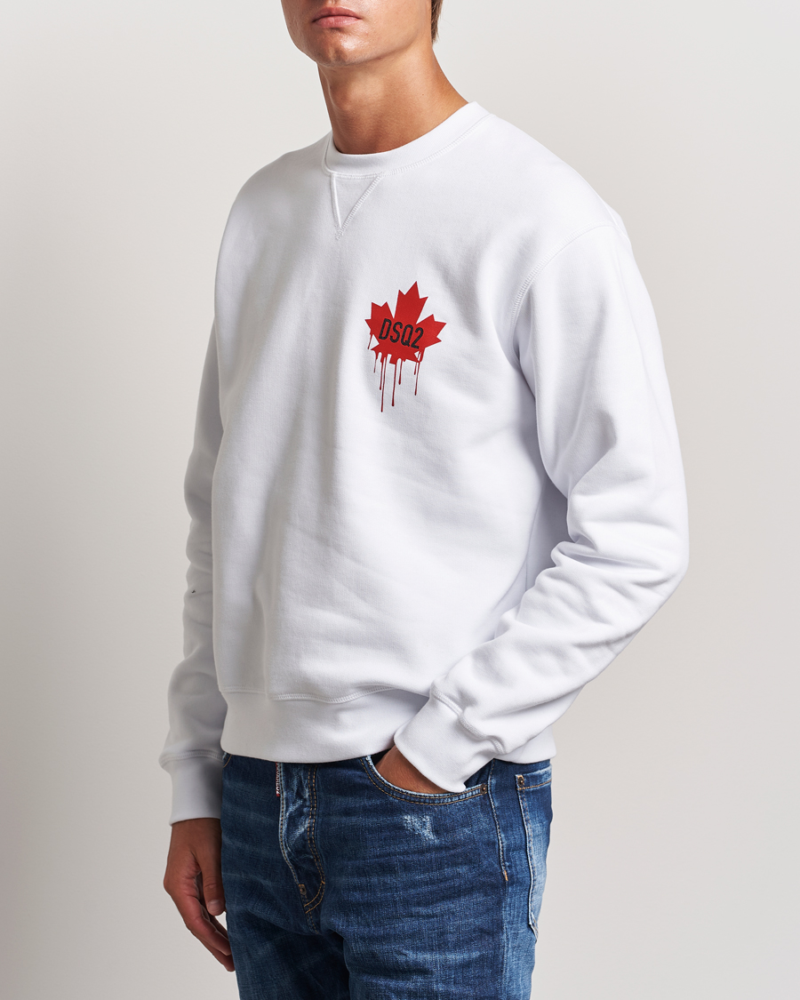 Homme | Pulls Et Tricots | Dsquared2 | Small Leaf Sweatshirt White