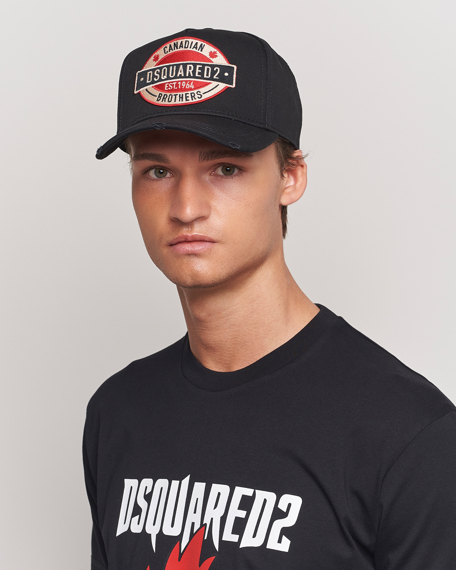 Homme | Dsquared2 Brothers Logo Baseball Cap Black | Dsquared2 | Brothers Logo Baseball Cap Black