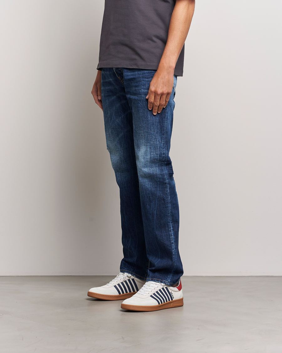 Homme | Dsquared2 Boxer Sneakers White/Blue | Dsquared2 | Boxer Sneakers White/Blue