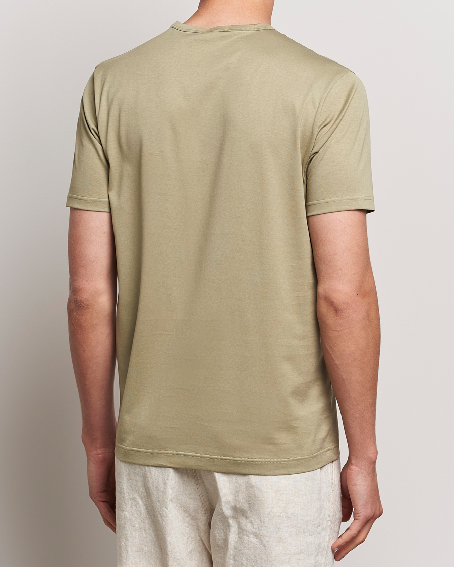 Homme | T-shirts | Sunspel | Crew Neck Q82 Cotton T-Shirt Pale Khaki