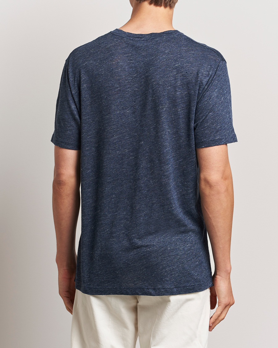 Homme | T-shirts | Sunspel | Linen T-Shirt Navy Melange