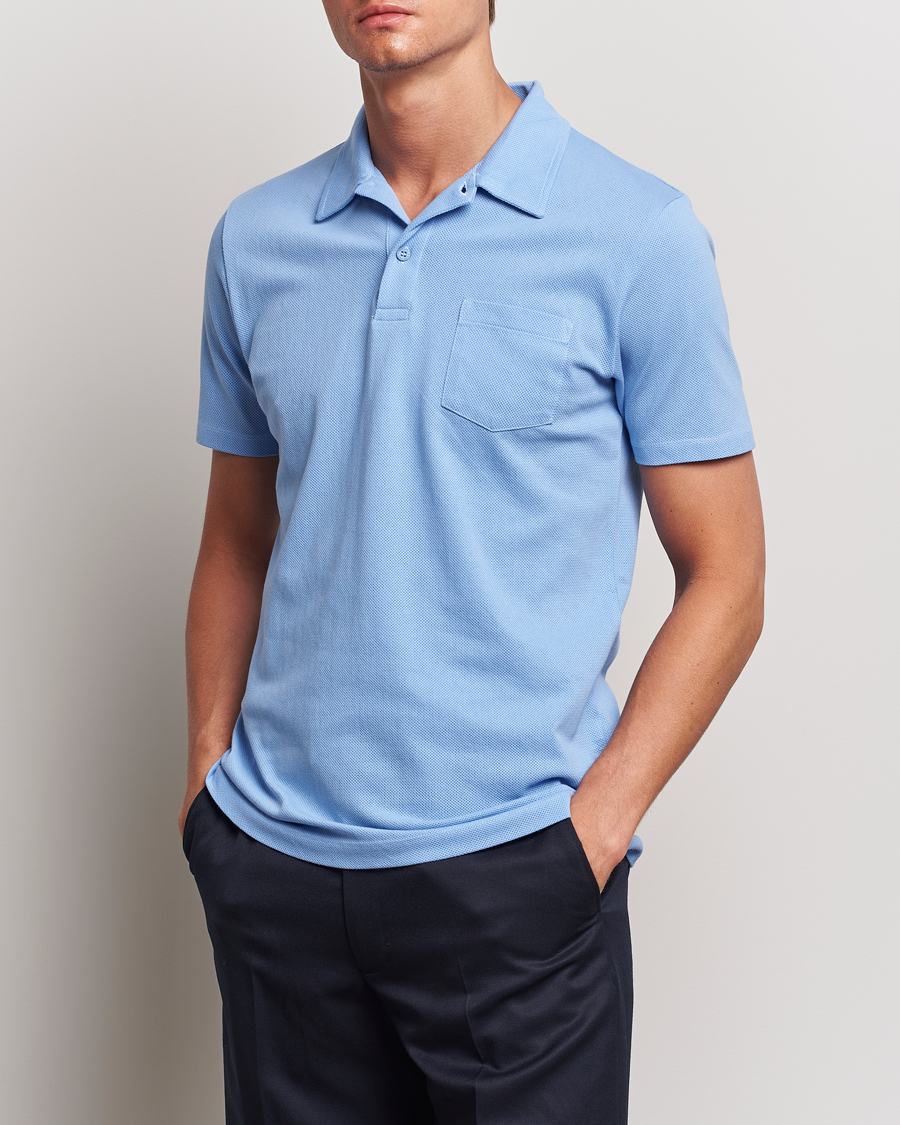 Homme | Polos | Sunspel | Riviera Polo Shirt Cool Blue