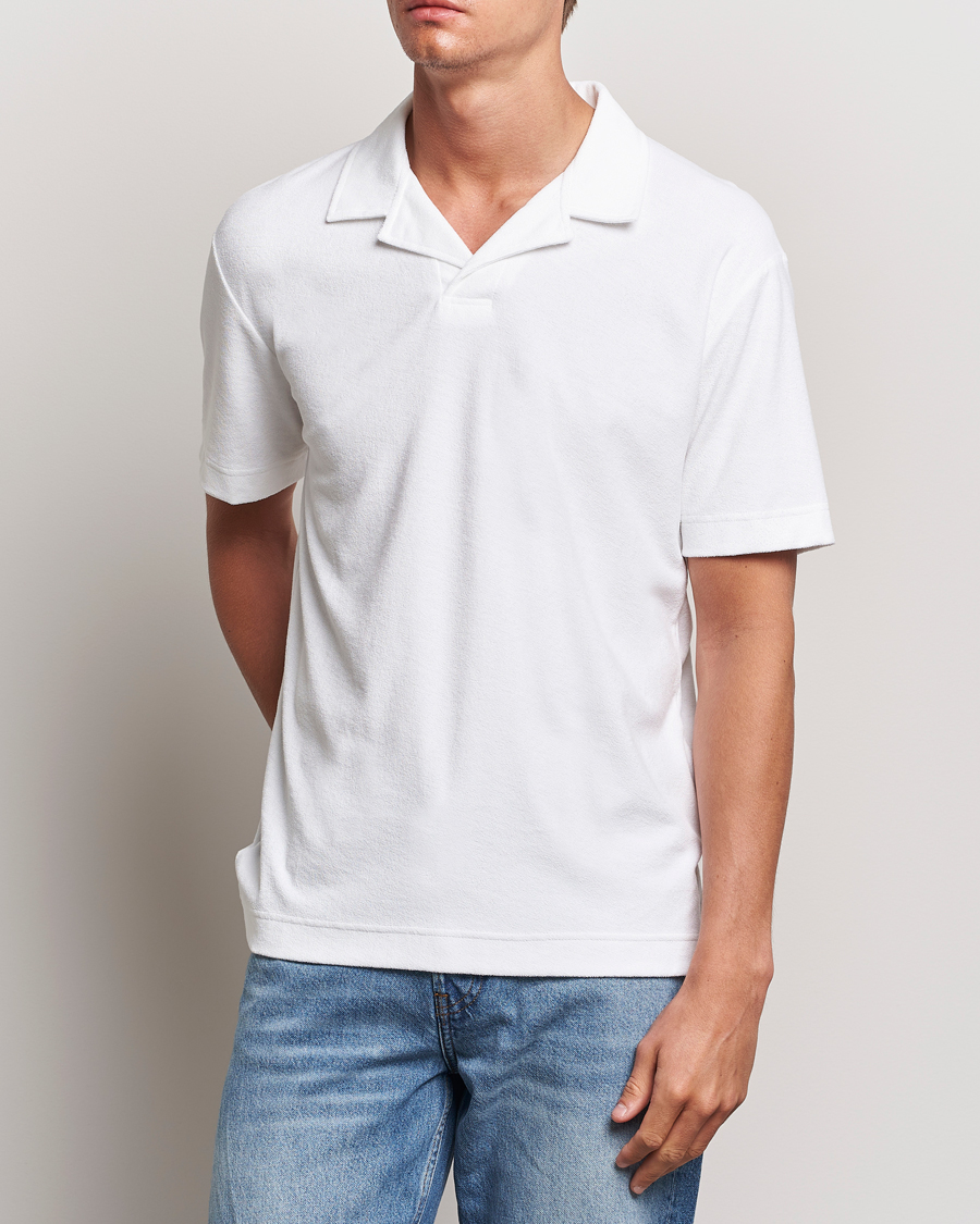 Homme | Polos | Sunspel | Terry Polo White