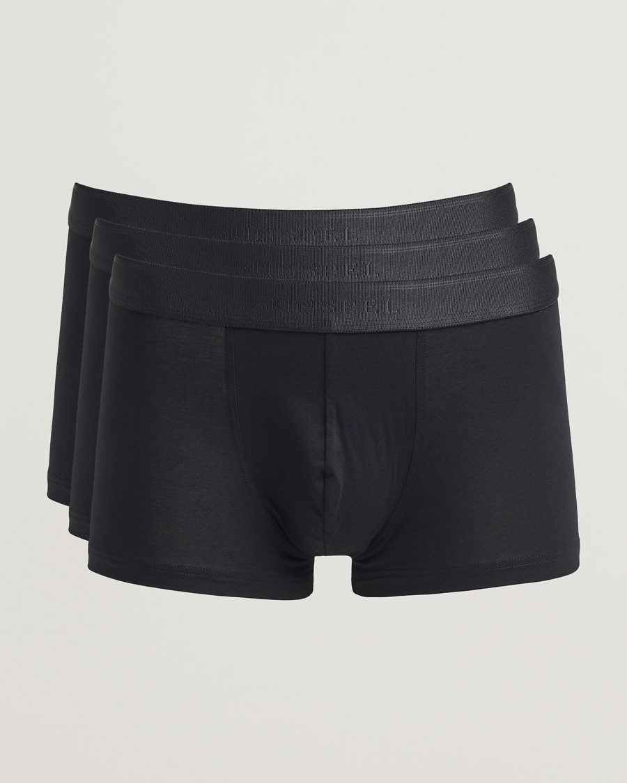 Homme | Sous-Vêtements Et Chaussettes | Sunspel | 3-Pack Cotton Stretch Trunk Black