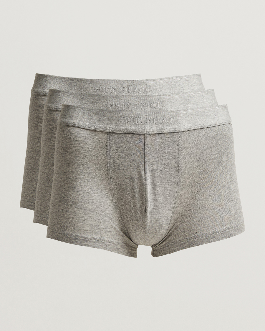 Homme | Sous-Vêtements Et Chaussettes | Sunspel | 3-Pack Cotton Stretch Trunk Grey