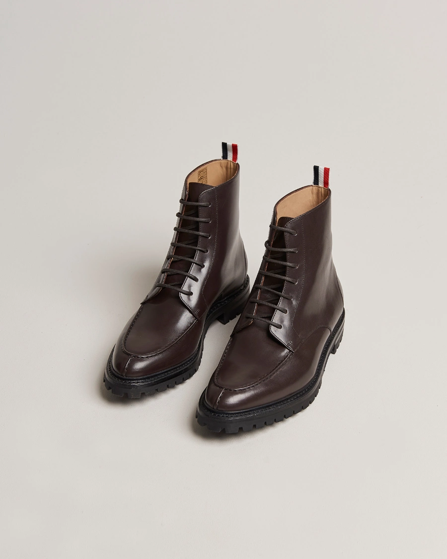 Homme | Sections | Thom Browne | Apron Stitch Commando Boots Brown